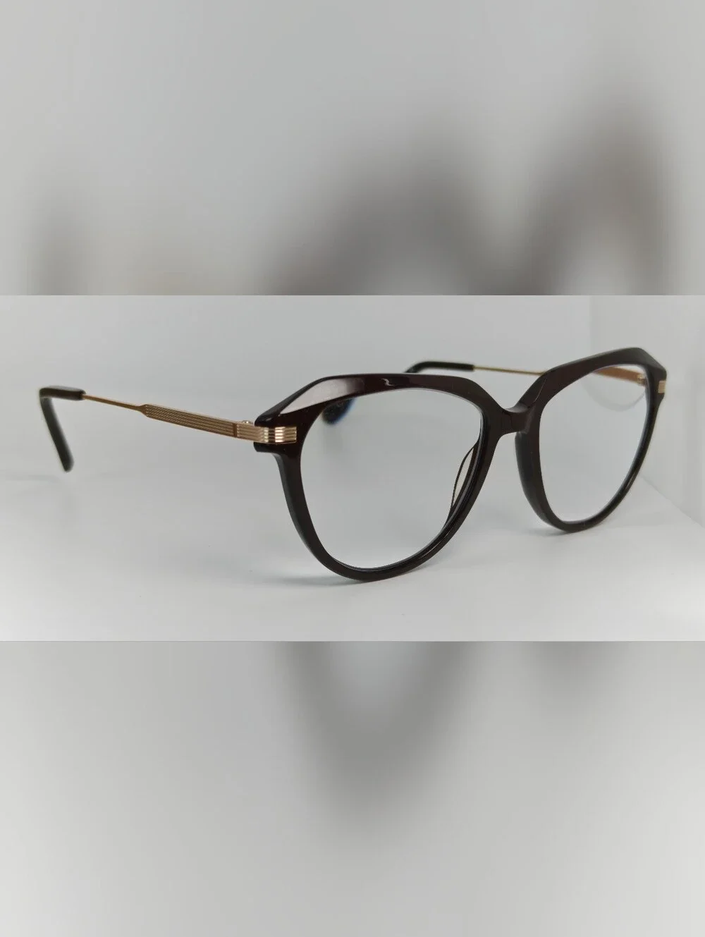 Exec. Classic Women's Deep Mocha Brown Cat-Eye Eyeglass Frames.
